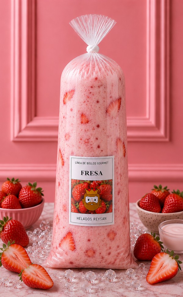 Helado gourmet sabor Fresa — Helados Reysan